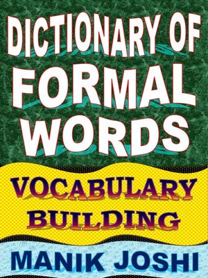 cover image of Dictionary of Formal Words